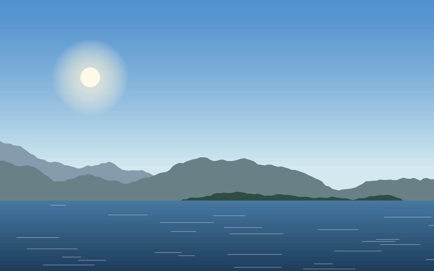 Ilustração de uma paisagem